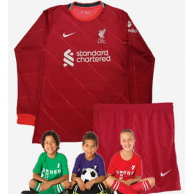 Kid's Liverpool Home Long sleeve Suit 21/22(Customizable)